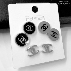 Сережки мед.сталь 10699 (ціна за 3 пари)